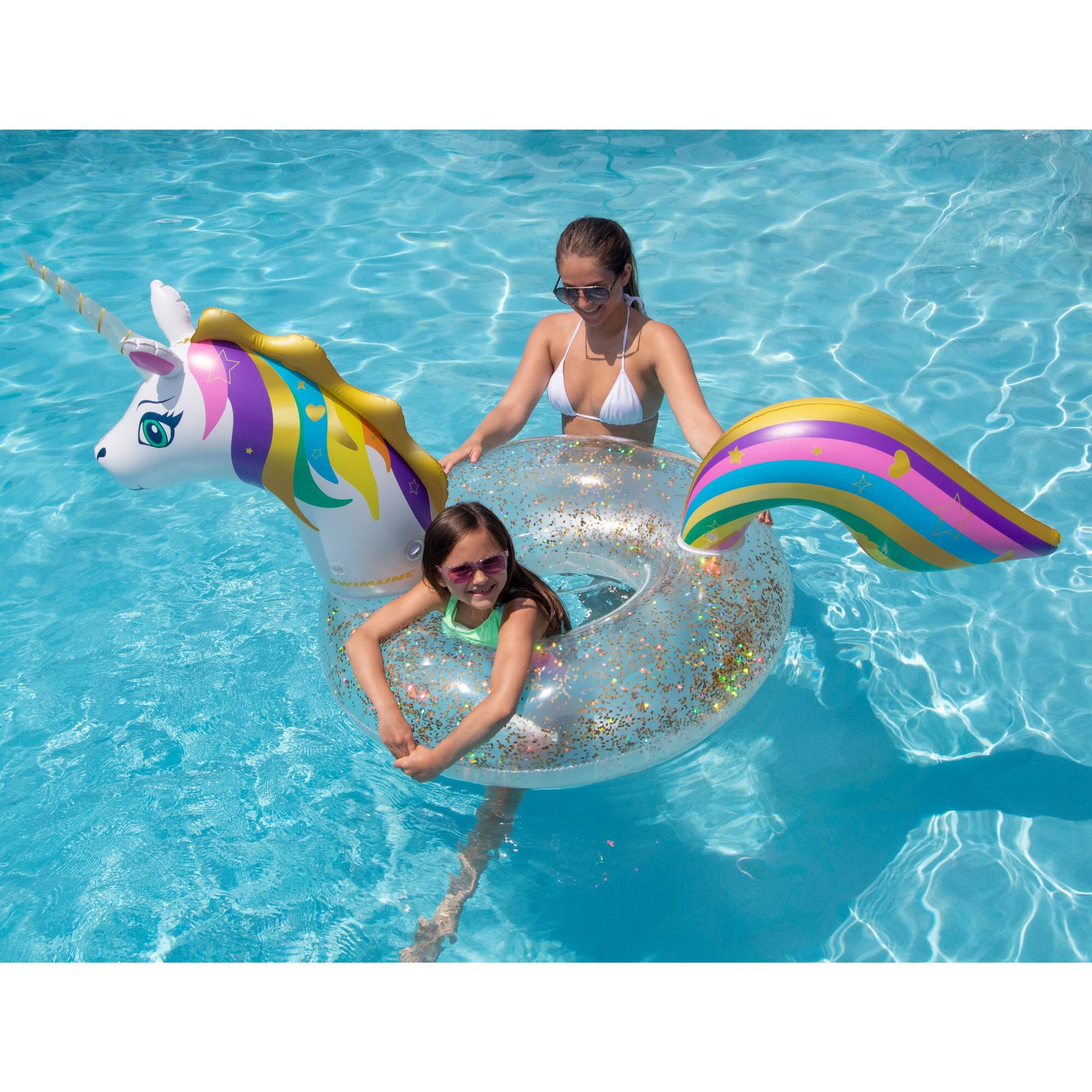 Swimline 5.6ft. LED Unicorn Glitter Ring